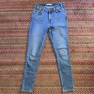 LEVIS 721 VINTAGE PINTUCK HIGH RISE SKINNY JEANS MEDIUM WASH DENIM